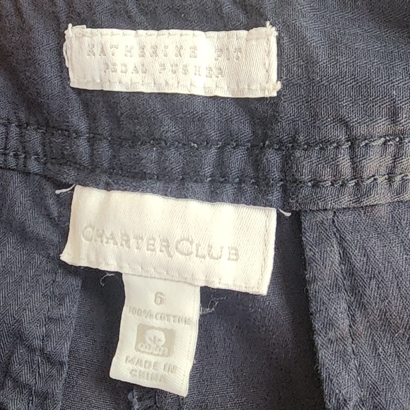 Charter Club. Navy Blue, Katherine Fit, Pedal Pusher Pants. Size 6 - Picture 7 of 8